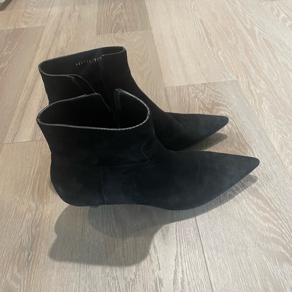 Black Suede Balenciaga Ankle Booties 39.5 - Picture 5 of 8